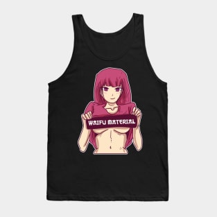 Waifu Material Hentai Merch Anime Girl Otaku Gift Anime Tank Top